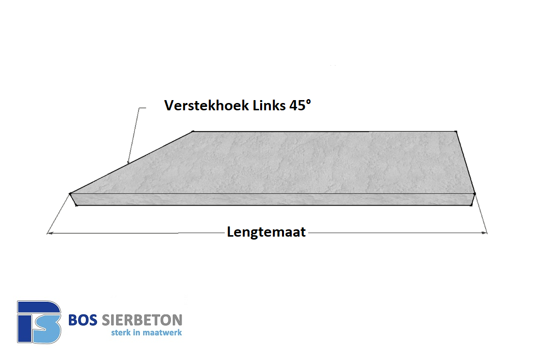 Verstekhoek Links 45 graden